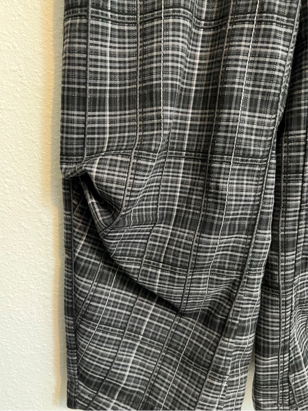 #770 Free People Nice Choice Pull On Plaid Pants Up Pants Midnight Combo Small - Picture 8 of 13
